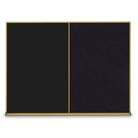United Visual Products Double Door Radius Corkboard, 60"X36", W UV8004-WHITE-KEYLIME